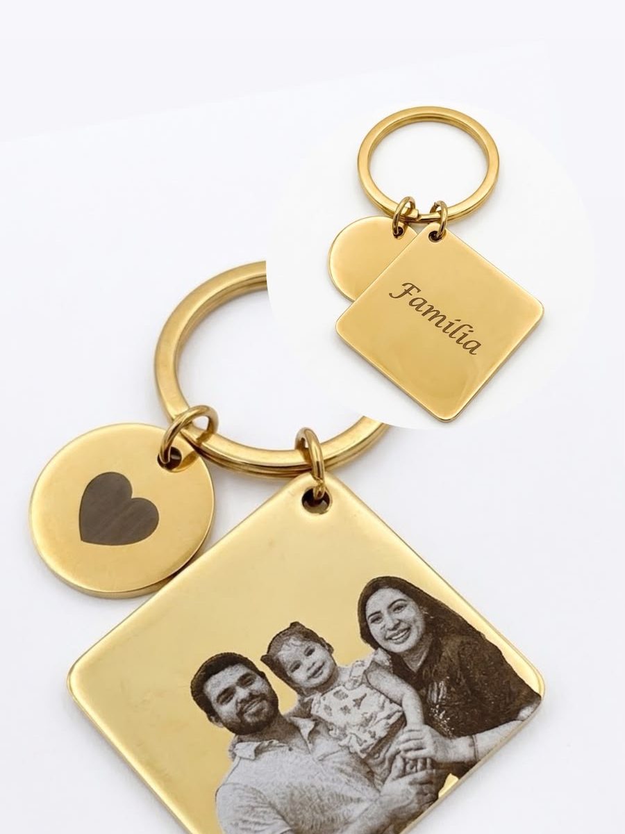 Chaveiros personalizados com gravação de foto